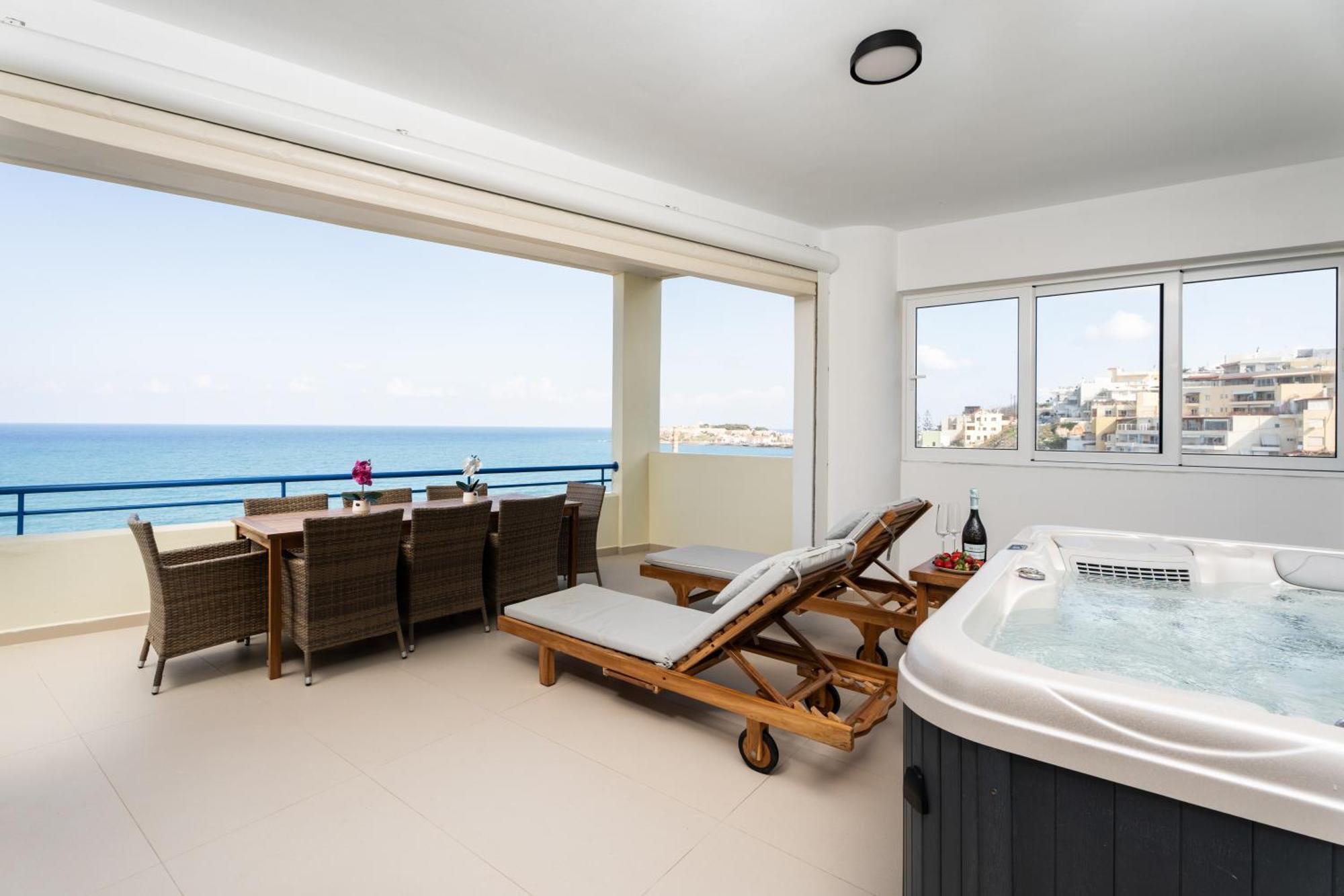 Secret View Apartment, With Private Jacuzzi Retimno Zewnętrze zdjęcie
